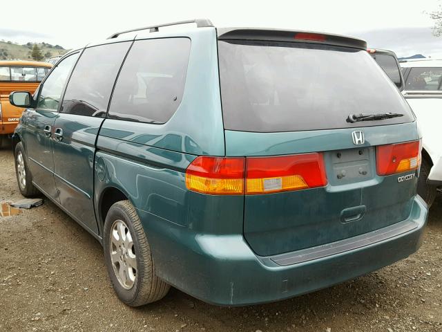 5FNRL18062B007435 - 2002 HONDA ODYSSEY EX GREEN photo 3