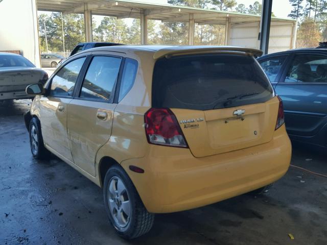 KL1TD66676B634281 - 2006 CHEVROLET AVEO BASE Сары фото 3