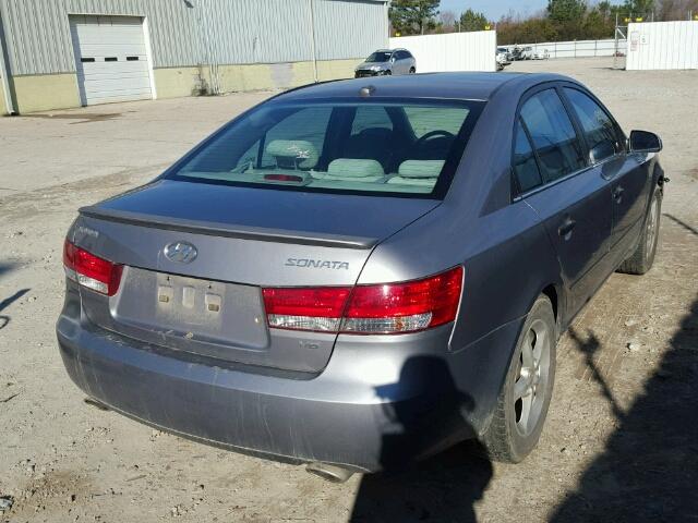 5NPEU46F18H370093 - 2008 HYUNDAI SONATA SE SILVER photo 4