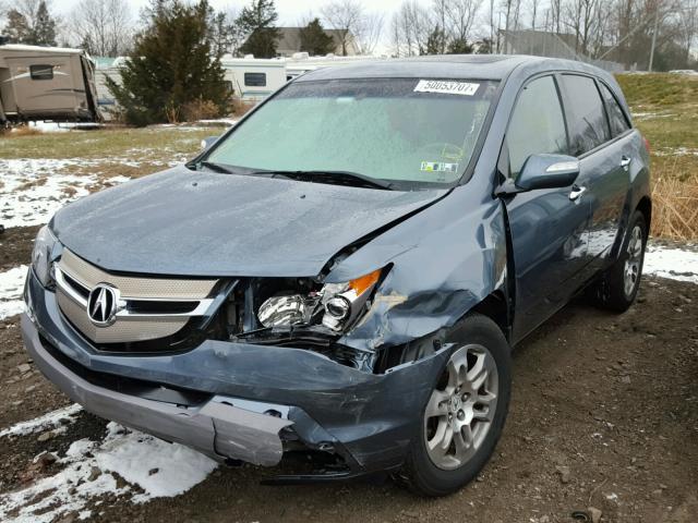 2HNYD28247H531212 - 2007 ACURA MDX BLUE photo 2