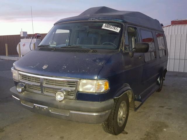 2B6HB21Y3RK175310 - 1994 DODGE RAM VAN B2 BLUE photo 2