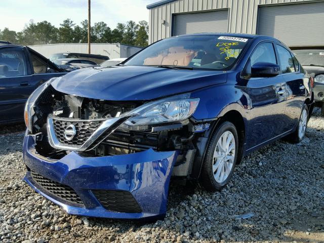 3N1AB7AP8HY299163 - 2017 NISSAN SENTRA S BLUE photo 2