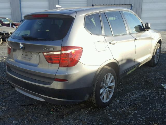 5UXWX9C54D0A21992 - 2013 BMW X3 XDRIVE2 GRAY photo 4