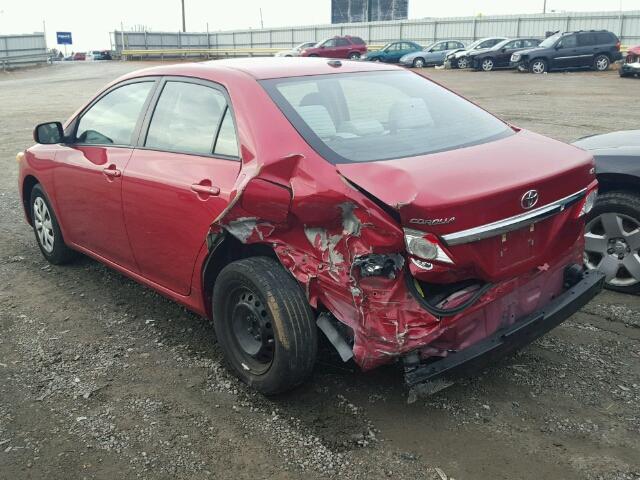 2T1BU4EE9BC557622 - 2011 TOYOTA COROLLA BA RED photo 3