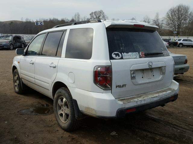 5FNYF28527B034515 - 2007 HONDA PILOT EXL WHITE photo 3