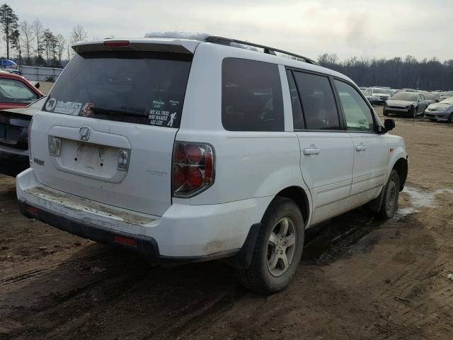 5FNYF28527B034515 - 2007 HONDA PILOT EXL WHITE photo 4