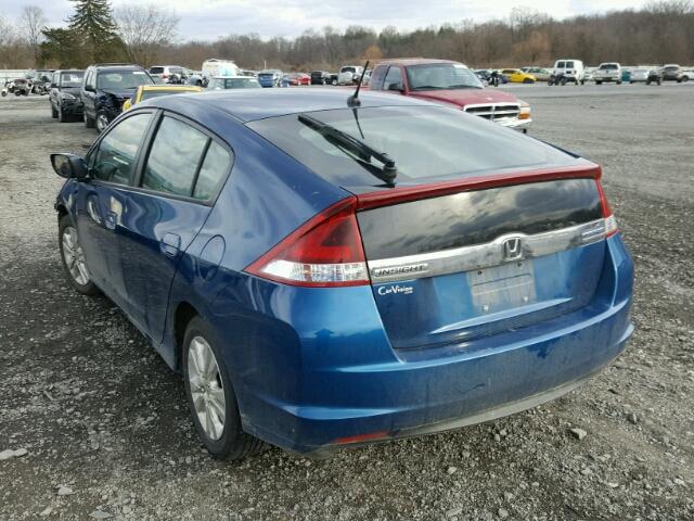 JHMZE2H76CS001957 - 2012 HONDA INSIGHT EX BLUE photo 3