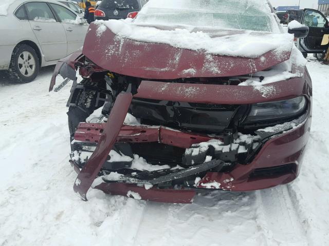 2C3CDXJG3HH630709 - 2017 DODGE CHARGER SX MAROON photo 7