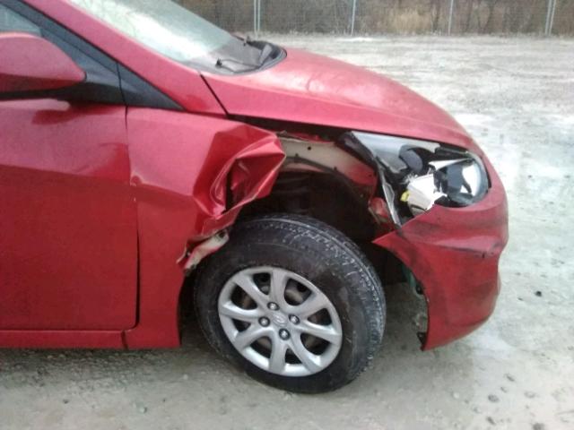 KMHCT5AE1EU148861 - 2014 HYUNDAI ACCENT GLS RED photo 9