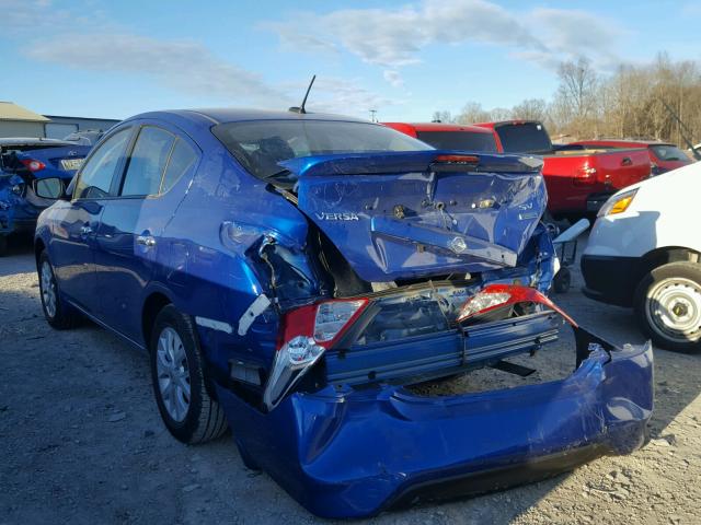 3N1CN7AP3HL882883 - 2017 NISSAN VERSA S BLUE photo 3