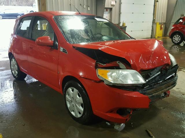 KL1TG66E49B338329 - 2009 CHEVROLET AVEO LT RED photo 1