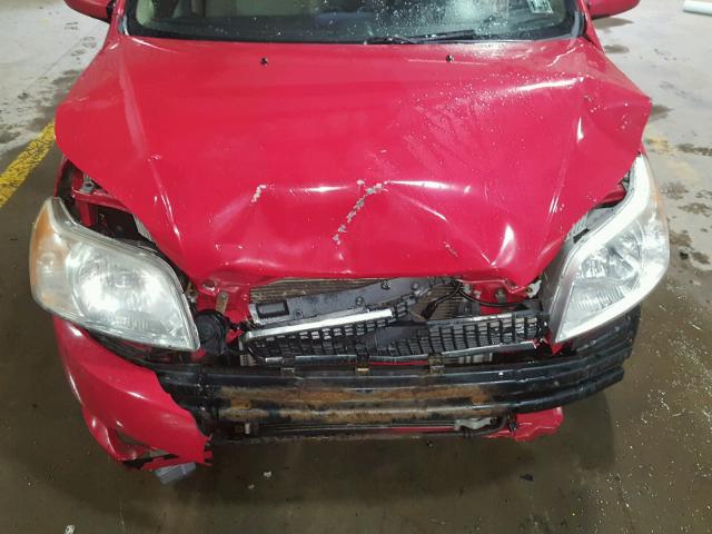 KL1TG66E49B338329 - 2009 CHEVROLET AVEO LT RED photo 7