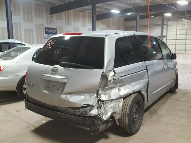 5N1BV28UX7N116845 - 2007 NISSAN QUEST S SILVER photo 4