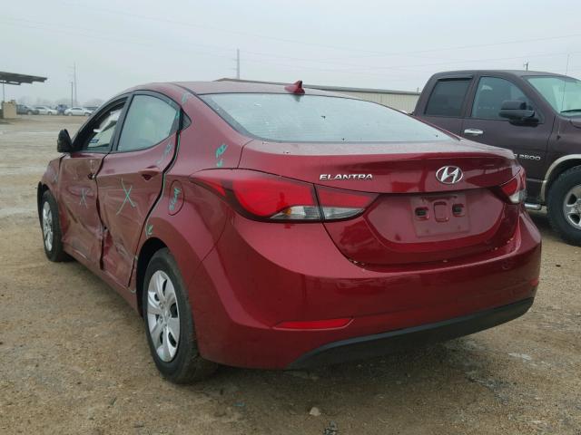 5NPDH4AE3GH732454 - 2016 HYUNDAI ELANTRA SE RED photo 3