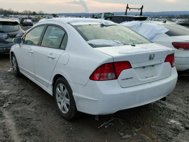 2HGFA16598H509738 - 2008 HONDA CIVIC LX WHITE photo 3