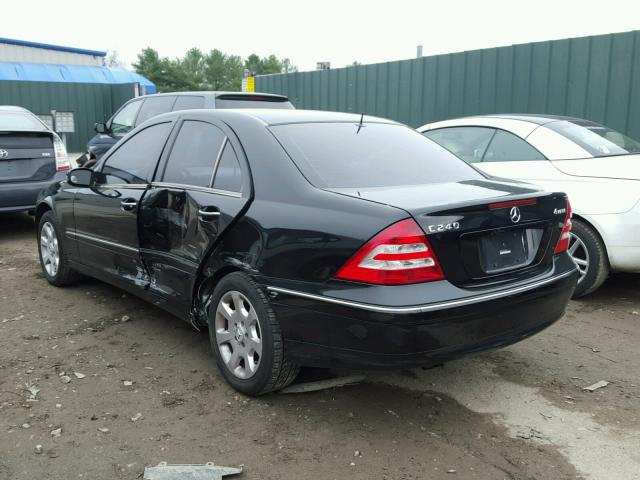 WDBRF81J55F665846 - 2005 MERCEDES-BENZ C 240 4MAT BLACK photo 3