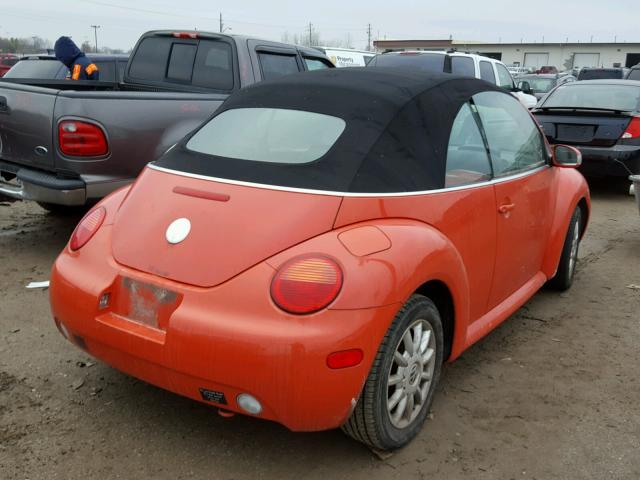 3VWCM31Y14M345254 - 2004 VOLKSWAGEN NEW BEETLE ORANGE photo 4