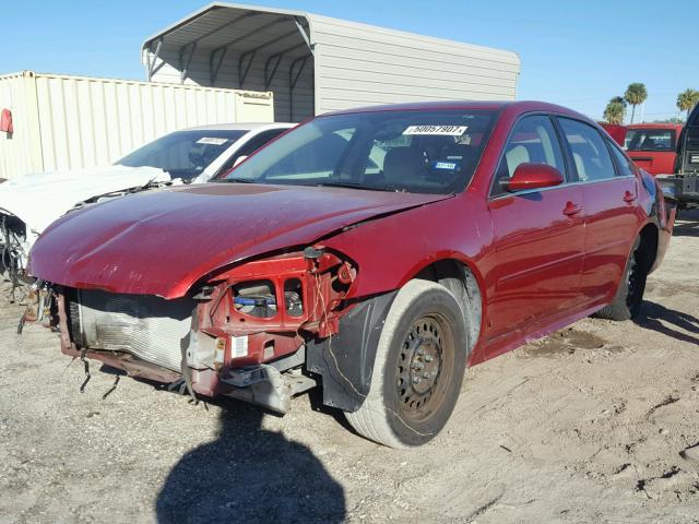 2G1WB5E34F1112374 - 2015 CHEVROLET IMPALA LIM RED photo 2