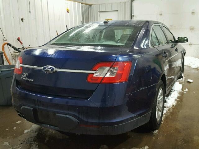 1FAHP2DW2BG188125 - 2011 FORD TAURUS SE BLUE photo 4