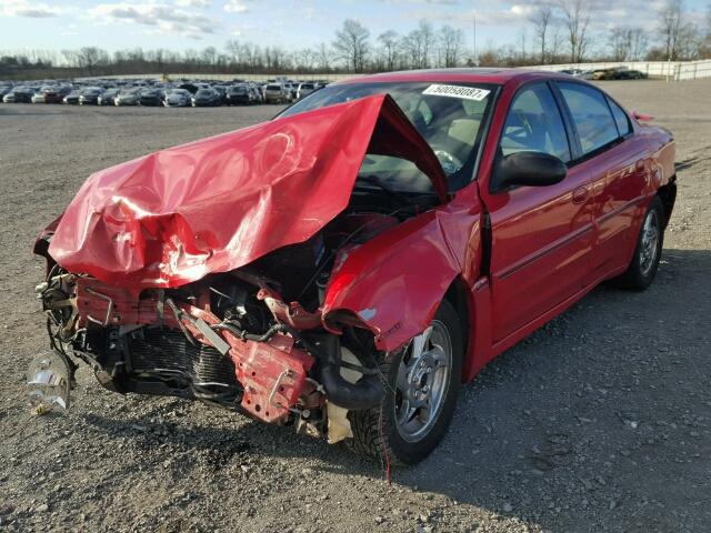 1G2NW52E43C100409 - 2003 PONTIAC GRAND AM G RED photo 2