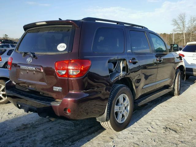 5TDZY5G13DS044606 - 2013 TOYOTA SEQUOIA SR BURGUNDY photo 4