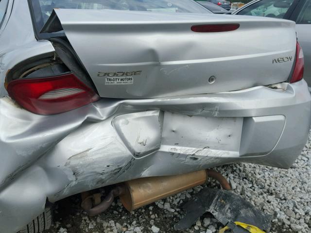 1B3ES56CX5D162704 - 2005 DODGE NEON SXT SILVER photo 9