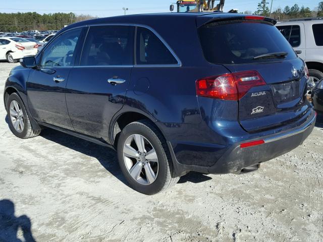 2HNYD2H31CH519716 - 2012 ACURA MDX TECHNO BLUE photo 3