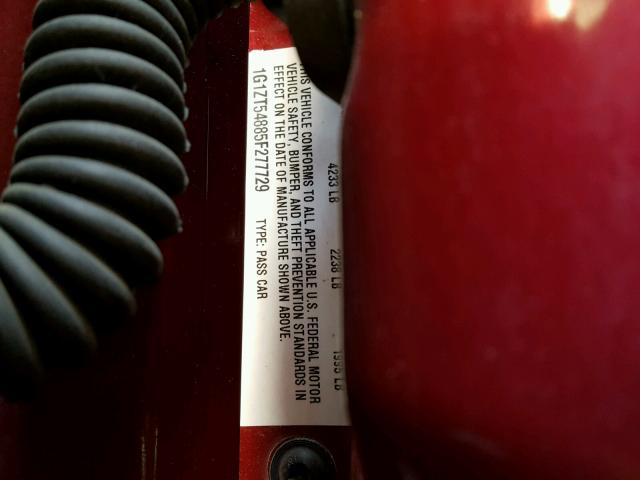 1G1ZT54885F277729 - 2005 CHEVROLET MALIBU LS 勃艮第红 照片 10