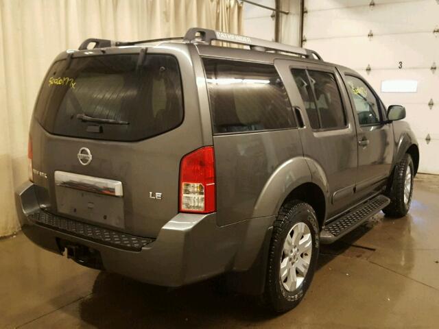 5N1AR18W55C724938 - 2005 NISSAN PATHFINDER GRAY photo 4