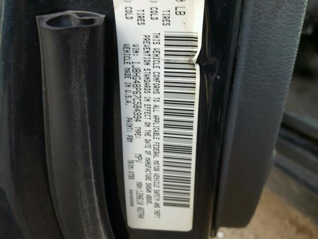 1J8HG48P67C584994 - 2007 JEEP COMMANDER GRAY photo 10