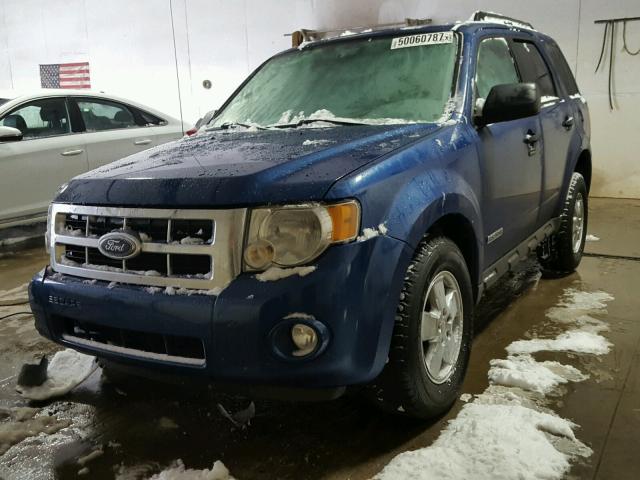 1FMCU03Z68KC81714 - 2008 FORD ESCAPE XLT BLUE photo 2