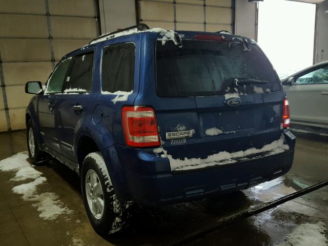 1FMCU03Z68KC81714 - 2008 FORD ESCAPE XLT BLUE photo 3