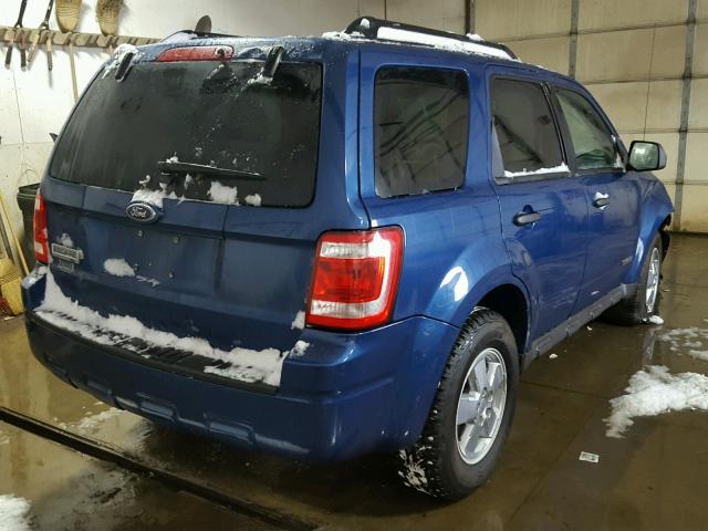 1FMCU03Z68KC81714 - 2008 FORD ESCAPE XLT BLUE photo 4