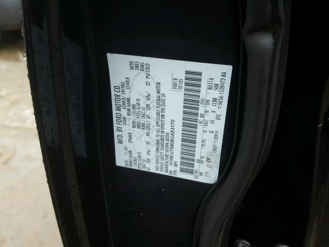 1FMEU75808UA53170 - 2008 FORD EXPLORER L BLACK photo 10