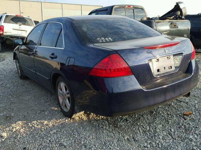 1HGCM56417A172424 - 2007 HONDA ACCORD LX BLUE photo 3