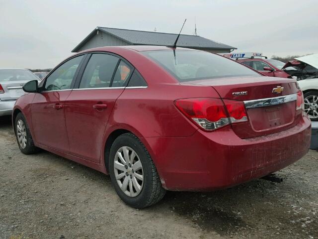 1G1PF5S91B7281380 - 2011 CHEVROLET CRUZE LT RED photo 3