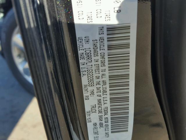 1C6RR7LT1GS222659 - 2016 RAM 1500 SLT შავი ფოტო 10