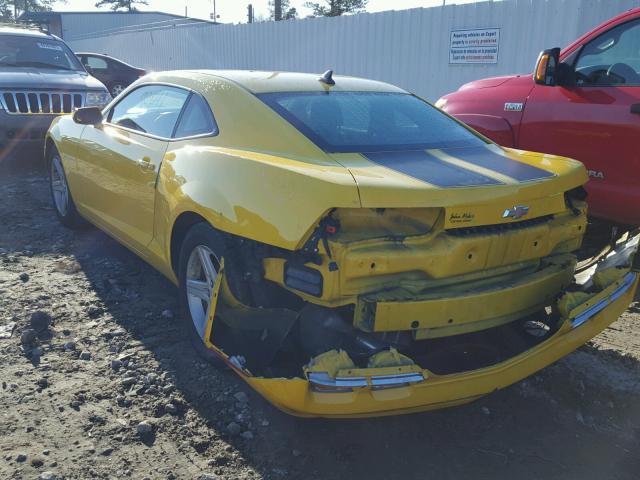 2G1FB1ED4B9164066 - 2011 CHEVROLET CAMARO LT YELLOW photo 3