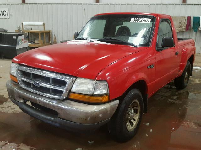 1FTYR10C2XTA97459 - 1999 FORD RANGER RED photo 2