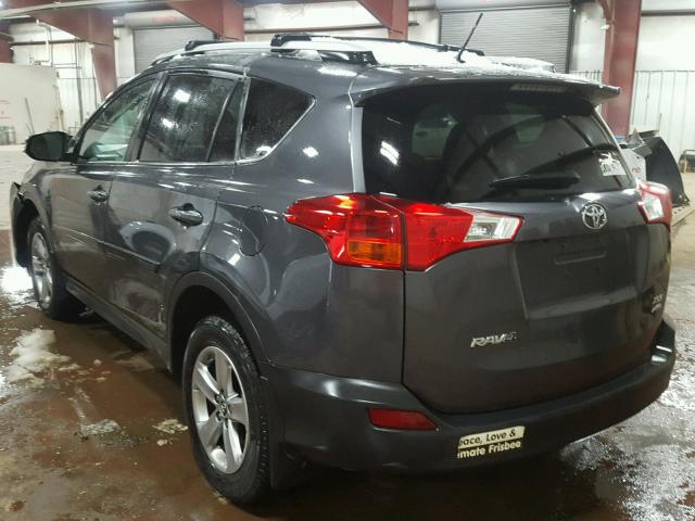 2T3RFREV3FW338530 - 2015 TOYOTA RAV4 XLE GRAY photo 3