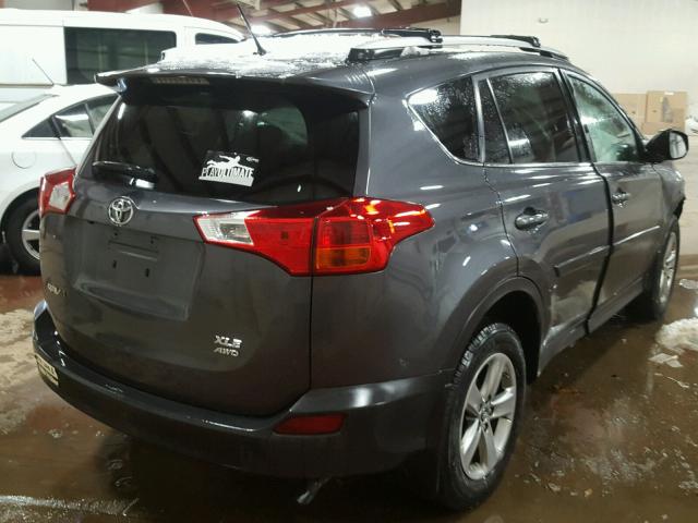 2T3RFREV3FW338530 - 2015 TOYOTA RAV4 XLE GRAY photo 4