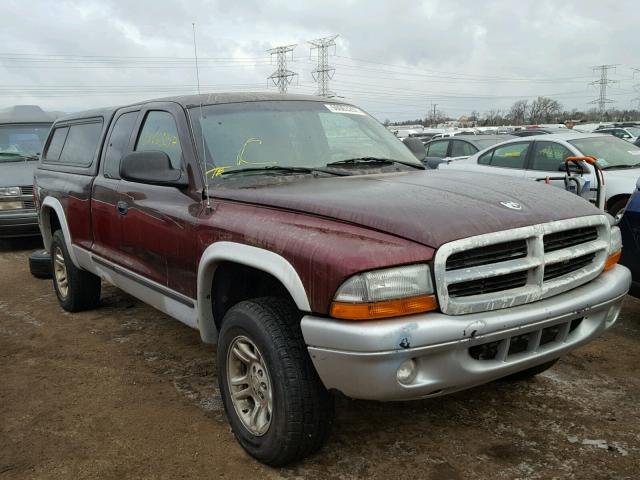 1D7HG42N04S558459 - 2004 DODGE DAKOTA SLT MAROON photo 1