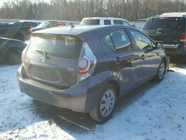 JTDKDTB34D1555491 - 2013 TOYOTA PRIUS C CHARCOAL photo 4