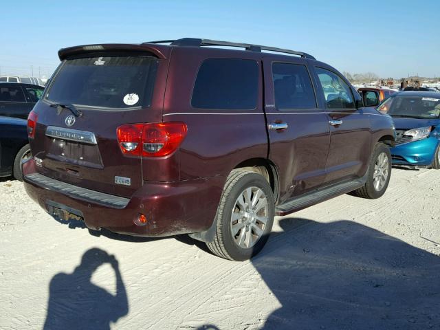 5TDBY68A48S004224 - 2008 TOYOTA SEQUOIA LI MAROON photo 4