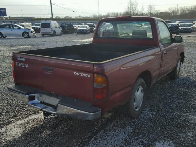 4TANL42N0YZ596629 - 2000 TOYOTA TACOMA BURGUNDY photo 4