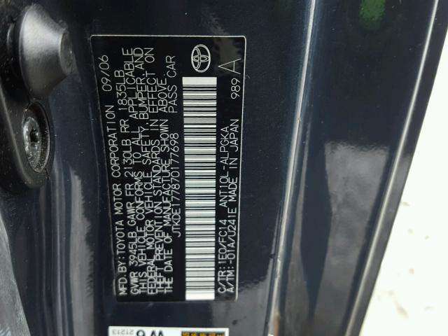 JTKDE177870177698 - 2007 TOYOTA SCION TC 灰色 照片 10