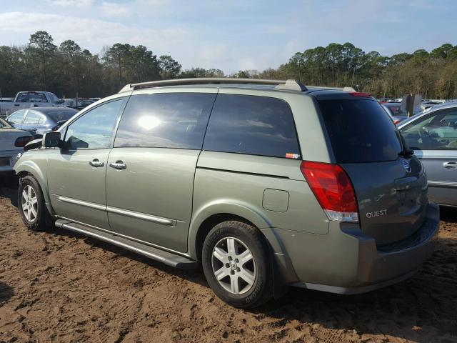 5N1BV28U45N120385 - 2005 NISSAN QUEST S GREEN photo 3