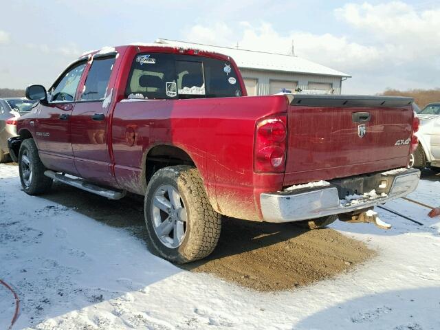 1D7HU18247S229806 - 2007 DODGE RAM 1500 S RED photo 3