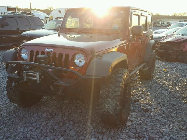 1J4HA3H15BL516493 - 2011 JEEP WRANGLER U BURGUNDY photo 2