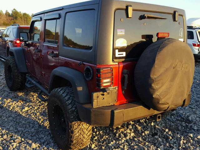 1J4HA3H15BL516493 - 2011 JEEP WRANGLER U BURGUNDY photo 3